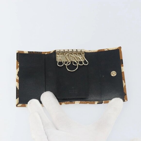 GUCCI Key Case Leather Brown Gold 354499 Auth - Picture 10 of 16